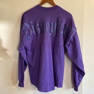 Purple Glitter Disneyland Long Sleeve Tee